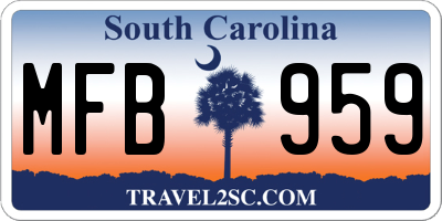 SC license plate MFB959