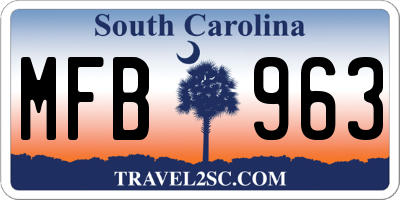 SC license plate MFB963