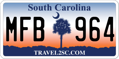 SC license plate MFB964