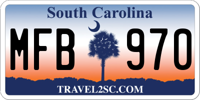 SC license plate MFB970