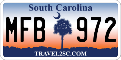 SC license plate MFB972
