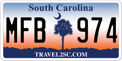 SC license plate MFB974