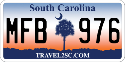 SC license plate MFB976