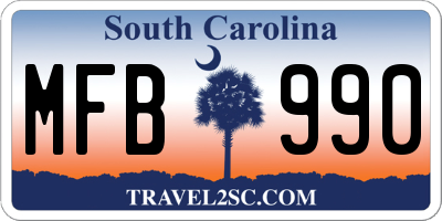 SC license plate MFB990