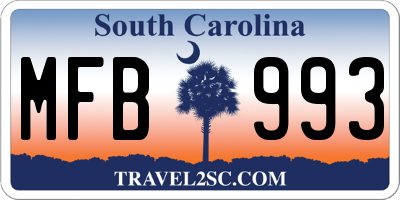 SC license plate MFB993