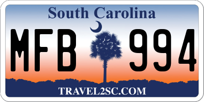 SC license plate MFB994