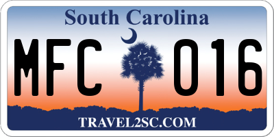 SC license plate MFC016