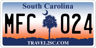 SC license plate MFC024