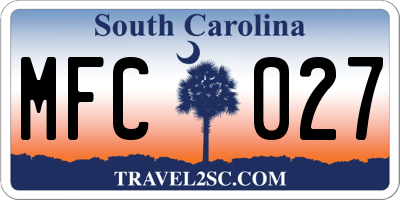 SC license plate MFC027