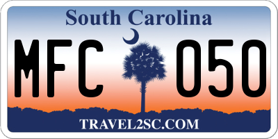 SC license plate MFC050