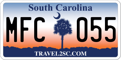 SC license plate MFC055