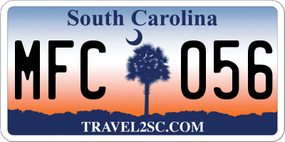 SC license plate MFC056