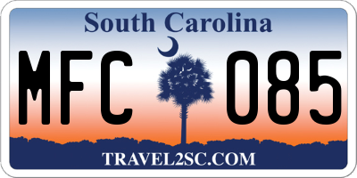 SC license plate MFC085