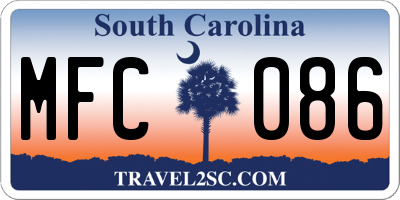 SC license plate MFC086