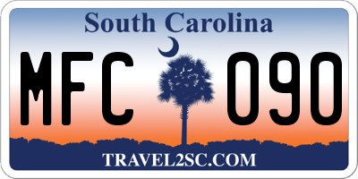 SC license plate MFC090