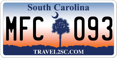 SC license plate MFC093