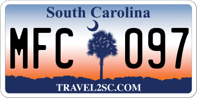 SC license plate MFC097