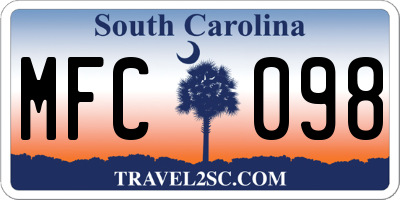 SC license plate MFC098