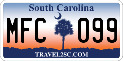 SC license plate MFC099