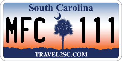 SC license plate MFC111