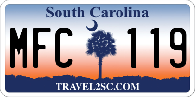SC license plate MFC119