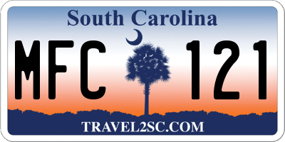 SC license plate MFC121
