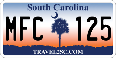 SC license plate MFC125