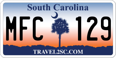 SC license plate MFC129