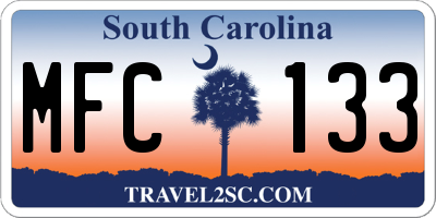 SC license plate MFC133