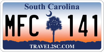 SC license plate MFC141