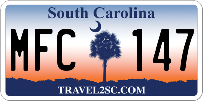 SC license plate MFC147