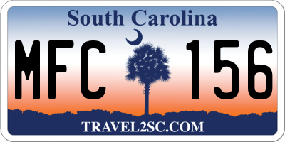 SC license plate MFC156
