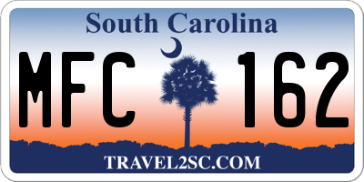 SC license plate MFC162