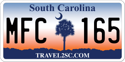 SC license plate MFC165