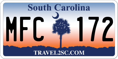 SC license plate MFC172