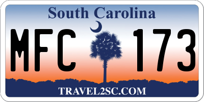 SC license plate MFC173