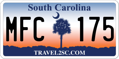 SC license plate MFC175