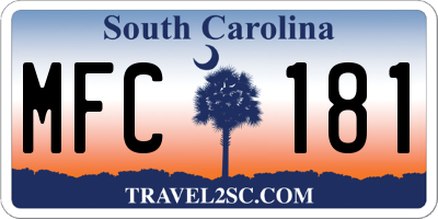 SC license plate MFC181