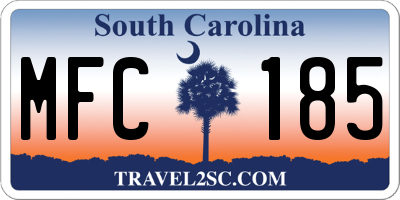 SC license plate MFC185