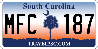 SC license plate MFC187