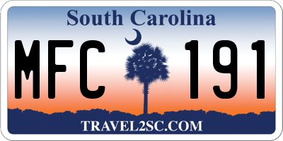 SC license plate MFC191
