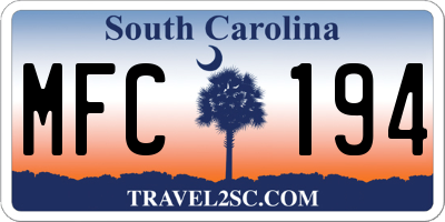 SC license plate MFC194