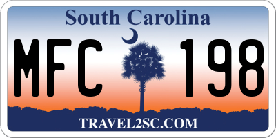 SC license plate MFC198