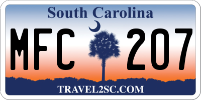 SC license plate MFC207