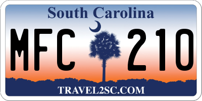 SC license plate MFC210