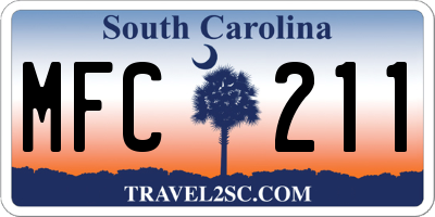 SC license plate MFC211