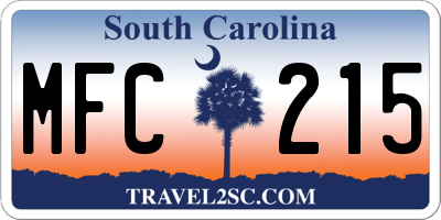 SC license plate MFC215
