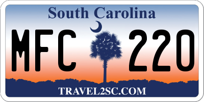 SC license plate MFC220