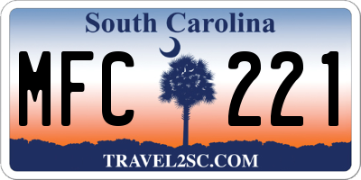 SC license plate MFC221
