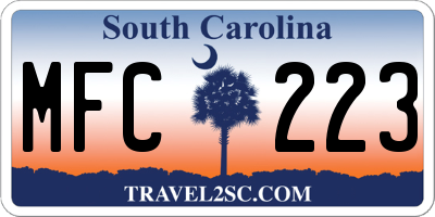 SC license plate MFC223
